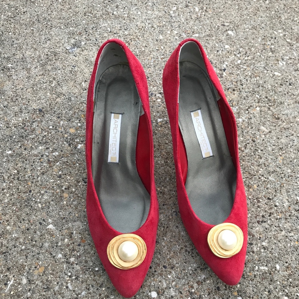 Ladies suede dress heels